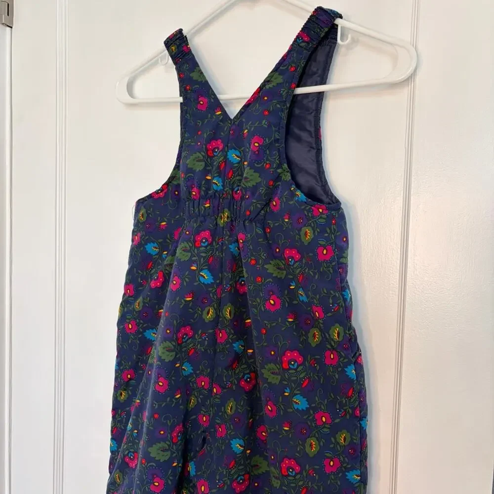 Hanna Andersson Girls Floral Snow Bib Overalls
